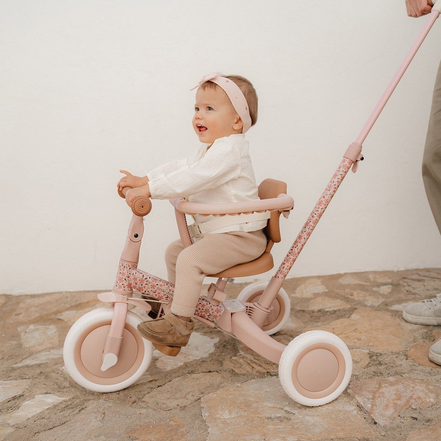 4-in-1 Kids Tricycle with Parent Handle, Safety Seat & Adjustable Design