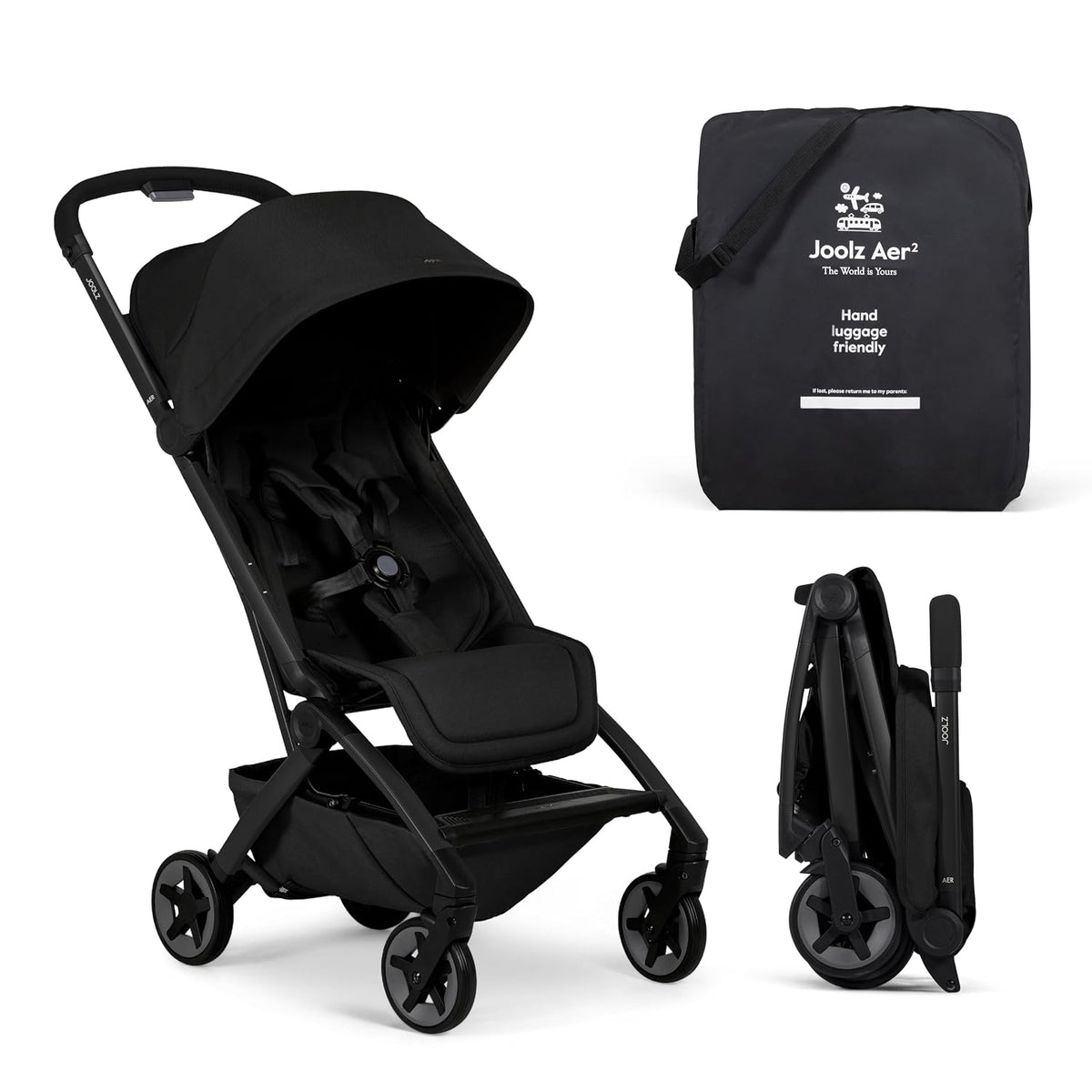 Joolz Aer² Lightweight Compact Travel Stroller – One-Hand Fold Pushchair