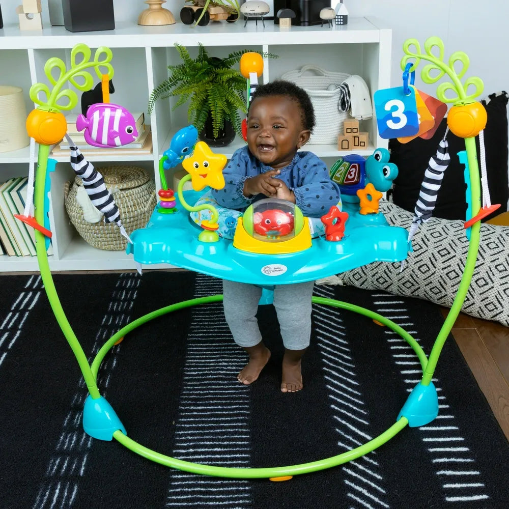 Baby Activity Jumper with Interactive Toys, Music & Sensory Play Center