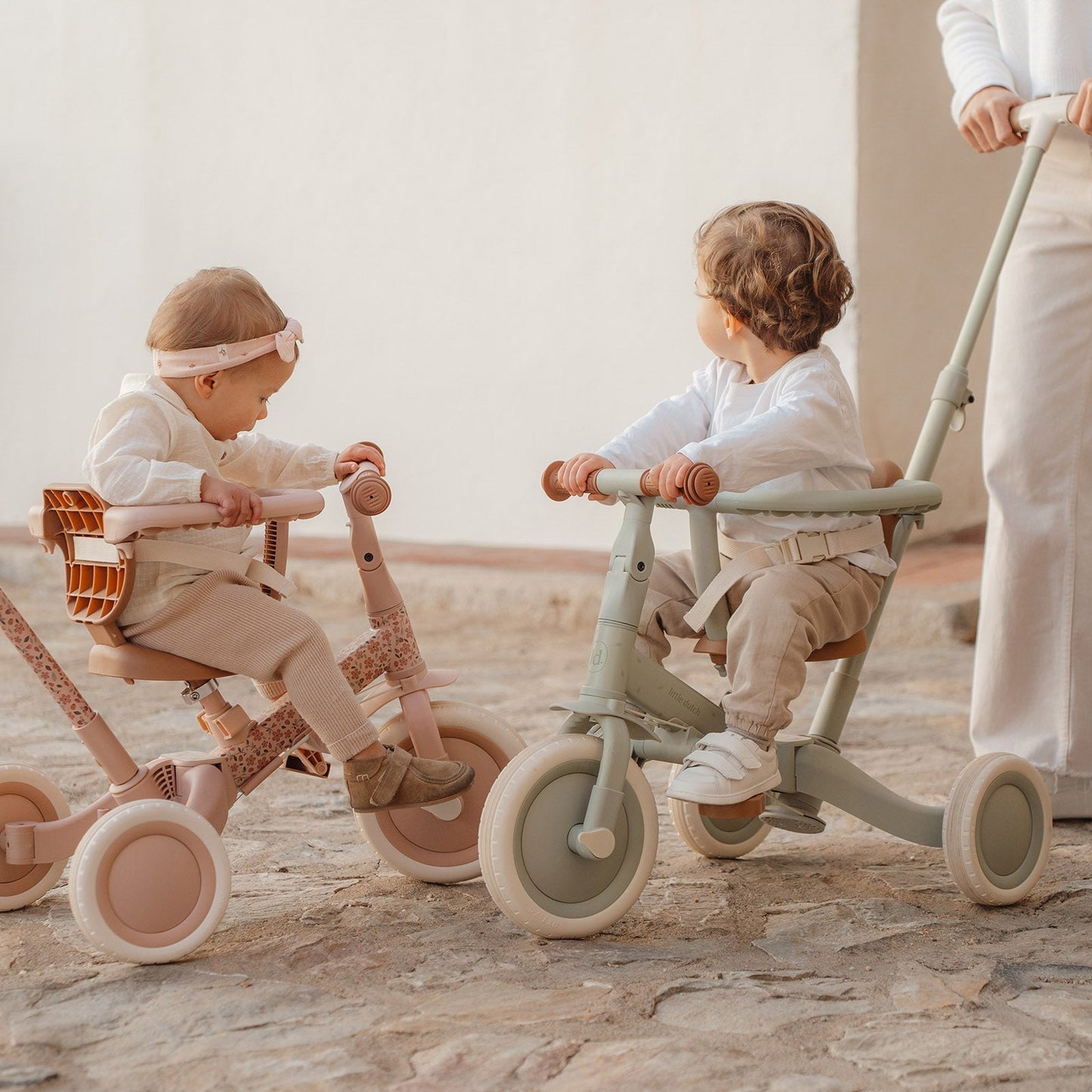 4-in-1 Kids Tricycle with Parent Handle, Safety Seat & Adjustable Design